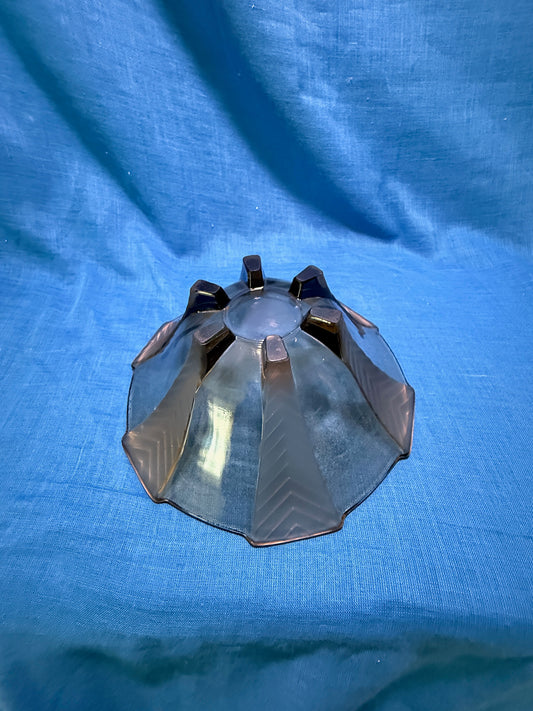 Glazen schaal gerookt glas Art Deco