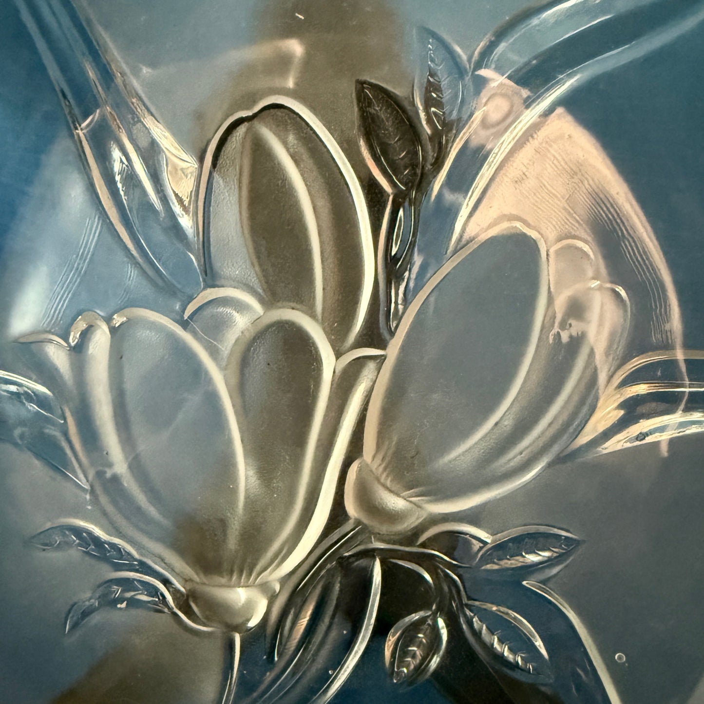 Glazen schaal bloemmotief Walther Crystal