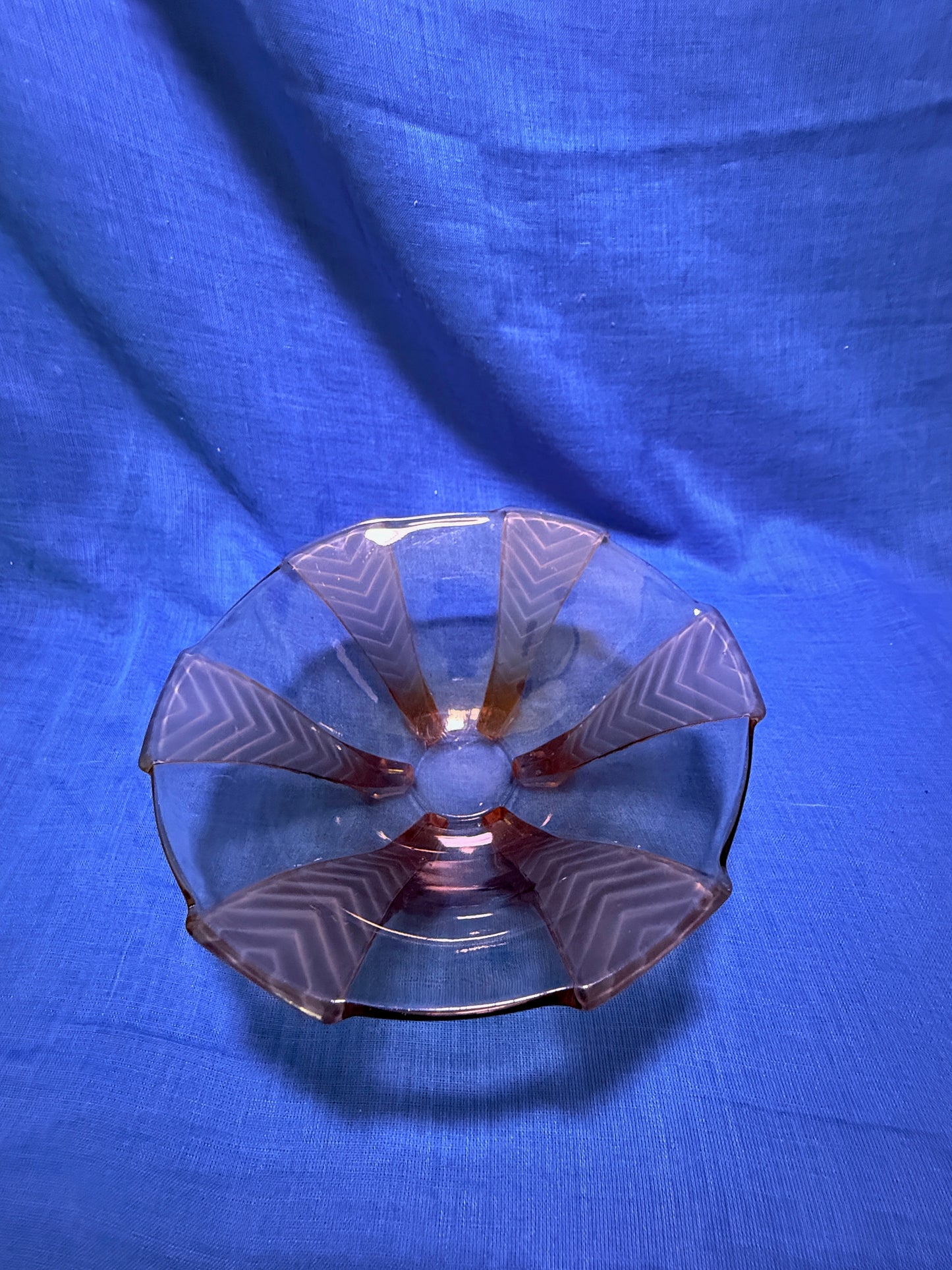 Glazen schaal gerookt glas Art Deco