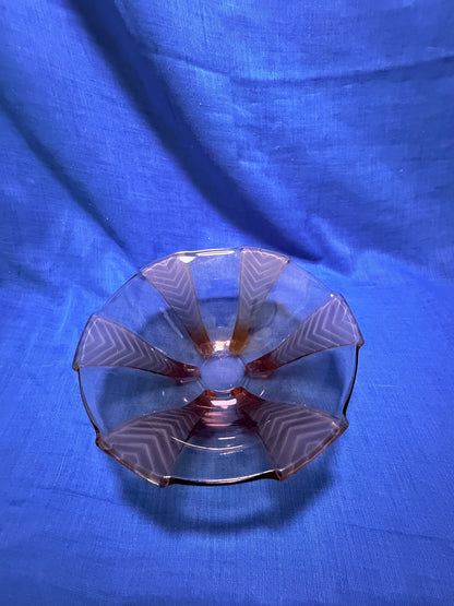 Glazen schaal gerookt glas Art Deco
