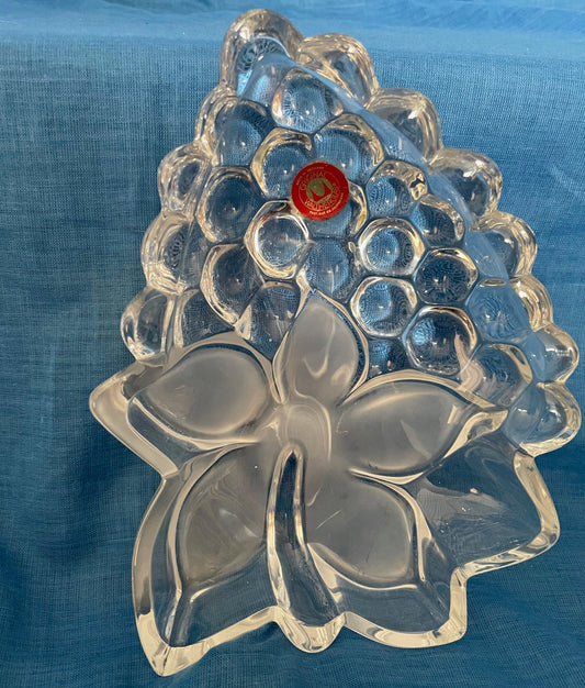 Walther Crystal glazen schaal mooi gedecoreerd met frosted glas